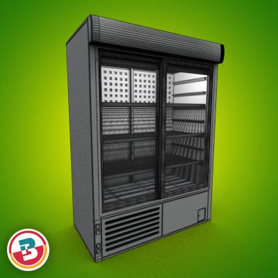 3D Model of Grocery Cooler - 3D Render 4